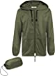 COOFANDY Men's Packable Rain Jacket Outdoor Waterproof Hooded Lightweight Classic Cycling Raincoat