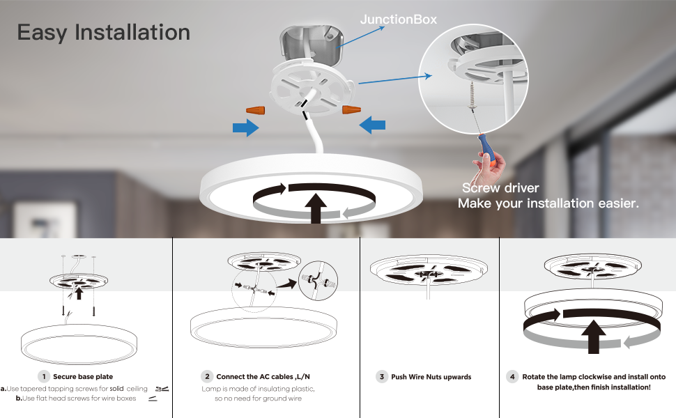 round flush mount led lights