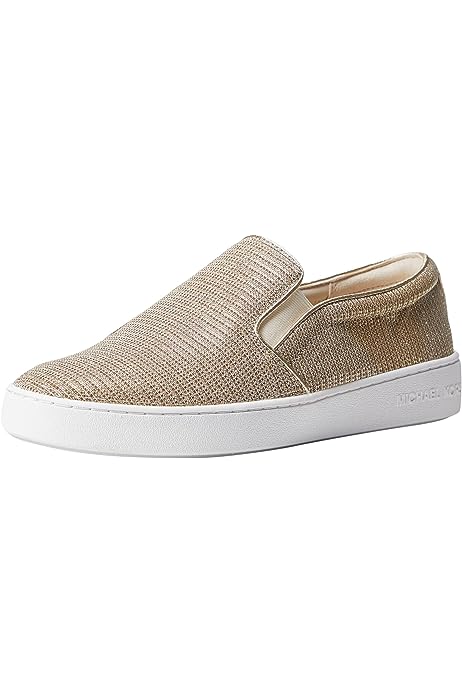 Michael Michael Kors Women's Keaton Coated Canvas Two-Tone Logo Slip-On Sneaker