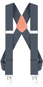 grey suspenders for men