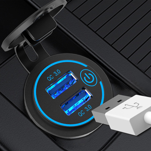 12V USB outlet Dual USB Socket car charger port Quick Charge 3.0 usb car outlet socket LED display