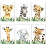 Canssape Safari Nursery Decor Canvas Wall Art For Baby Room Decor Set Of 6 (Unframed) Lion Safari Nursery Decor jungle nursery decor