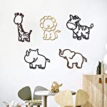 Safari Nursery Decor Jungle Theme Animals Woodland Baby Room Decor Neutral for Girls Boys Kids Nursery Wall Art for Bedroom Playroom Toddler Classroom Decorations (Lion, Giraffe, Elephant, Zebra, Rhino)