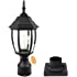 PARTPHONER Dusk to Dawn Outdoor Post Light with Pier Mount Base, Waterproof Pole Lantern Light Fixture, Exterior Lamp Post La