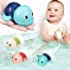 SEPHIX Go, Go! Cute Swimming Turtle Bath Toys for Toddlers & Kids (3 Pcs)