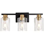 Matt Black and Bronze Farmhouse Vanity Light Wall Mounted Light Sconce Bathroom Light fixtures(3 Lights)