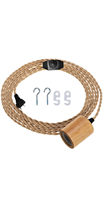 Wood Pendant Light Cord Kit