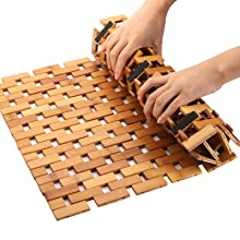 Bamboo Bath Mat Natural Non Slip Shower Mats Floor Rug for Luxury Shower Spa Sauna Indoor Outdoor