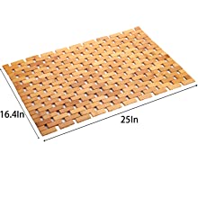 Bamboo Bath Mat Natural Non Slip Shower Mats Floor Rug for Luxury Shower Spa Sauna Indoor Outdoor