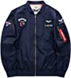 CORIRESHA Mens Apollo NASA Patches Slim Fit Bomber Jackets Windbreaker