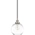 Linea di Liara Primo Large Brushed Nickel Glass Globe Pendant Light Fixture - Hanging Farmhouse Kitchen Pendant Lighting over