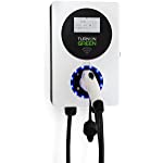 TURNONGREEN EV700 Level 2 Smart Electric Vehicle Charger (EV), 16 to 32 Amp, 240V, WiFi Bluetooth Enabled, with LCD Touchscreen, Metal Enclosure. (NEMA 6-50 - 18ft Cable-A)