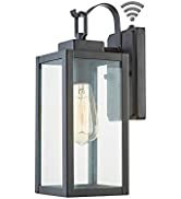 Gruenlich Dusk to Dawn Outdoor Wall Lantern, LED Wall Sconce, E26 Base Max 60W, Metal Housing Plu...