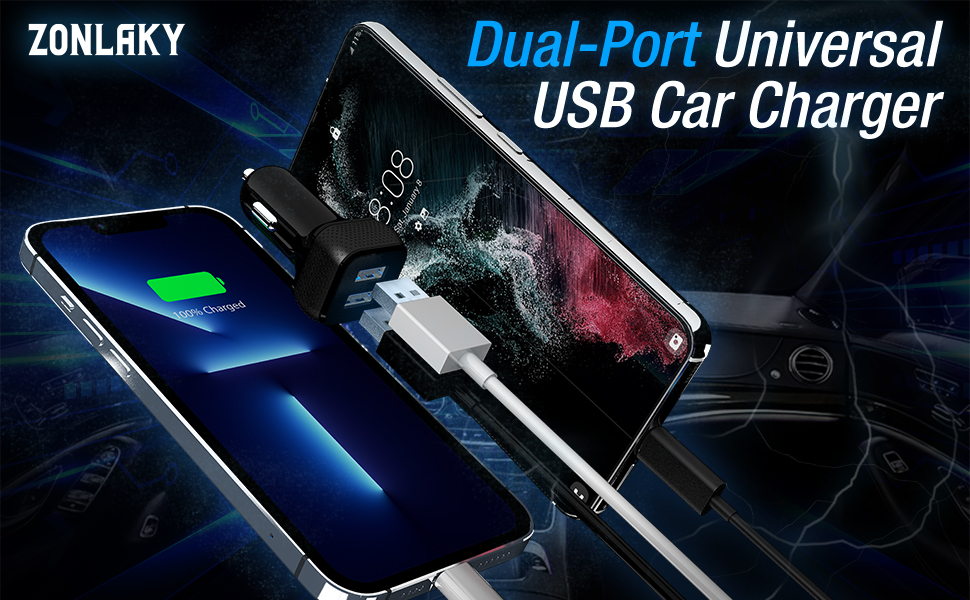 Zonlaky Dual port usb car charger - A+01