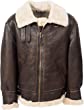 B3 Distressed Genuine Flight Aviator Bomber Shearling Sheepskin Leather Jacket