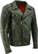 Milwaukee Leather Men's Triple Stitch Extra Long Beltless Biker Jacket Black & Brown Colors