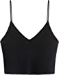 SheIn Women's Casual V Neck Sleeveless Ribbed Knit Cami Crop Top