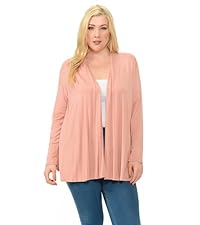 PASTEL VIVIENNE OPEN FRONT LONG SLEEVE CARDIGAN CASUAL LOUNGE WORK MINIMALIST PLUS