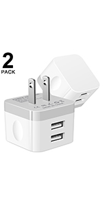 2.4A Dual Port Wall Charger