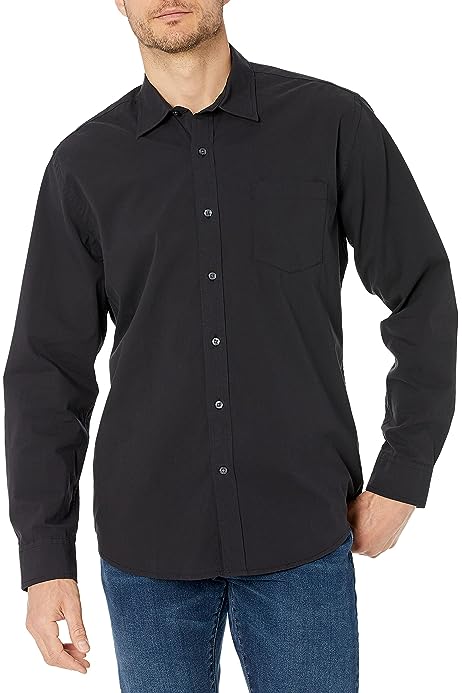 Men's Regular-Fit Long-Sleeve Casual Poplin Shirt