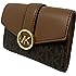 Michael Kors Carmen Women's Medium Bifold Wallet Flap Brown Signature Logo