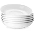 Y YHY 40oz Pasta Bowls, Large Salad Pasta Bowl Set of 6, Shallow Ceramic Soup Bowls, White Bowl Set for Serving, Microwave and Dishwasher Safe, Easy to Clean