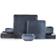 Stone Lain Jonny Stoneware 12-piece Square Dinnerware Set, Blue