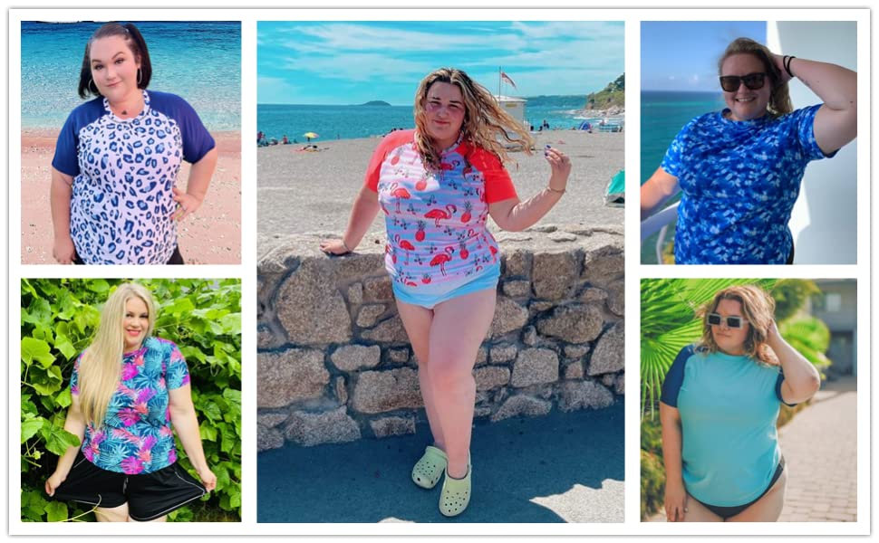 plus size swim shirt for women