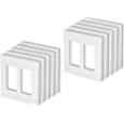 [10 Pack] BESTTEN 2-Gang USWP4 White Series Screwless Wall Plate, Decorative Outlet Cover, H4.69” x W4.73”, for Light Switch, Dimmer, USB, GFCI, Receptacle