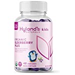 HYLAND&#39;S Naturals Kids Organic Elderberry Plus Gummies, Organic Black Elderberry with ZINC and Vitamin C, Immune Support for Children, 48 Vegan Gummies