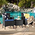 Patio Furniture Set 3 Piece, Wicker Patio Furniture Sets, Outdoor PE Rattan Furniture, Front Porch Furniture, All-Weather Patio Furniture, Balcony Furniture