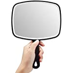 OMIRO Hand Mirror, Black Handheld Mirror with Handle, 6.3&quot; W x 9.6&quot; L