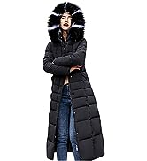 ZCVBOCZ Puffer Coat Women with Fur Hood Fashionable Long Woolen Collar Cotton Coat Thickened Long...