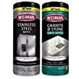 Weiman Stainless Steel Wipes and Granite Wipes (30 Count Each) - Keep Appliances Shining Bright and Protect Countertops with the pH Neutral Formula