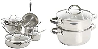 Kenmore Devon Stainless Steel Cookware and Oster Steamer Combo