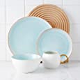 Stone lain Josephine Porcelain Dinnerware Set, 16-Piece Service for 4, Mint