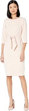 Adrianna Papell Women's Knit Crepe Tie Waist Sheath