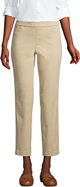 Lands' End Women's Mid Rise Pull On Chino Crop Pants