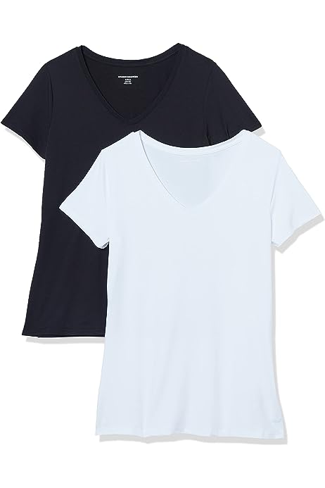 Women's Tech Stretch Short-Sleeve V-Neck T-Shirt (Available in Plus Size), Multipacks