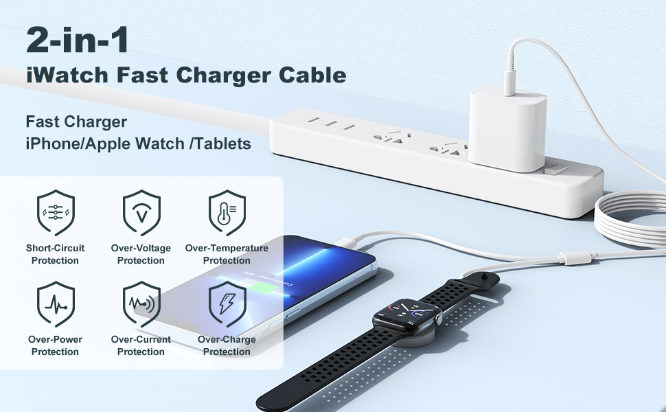 2-in-1 iWatch Fast Charger Cable