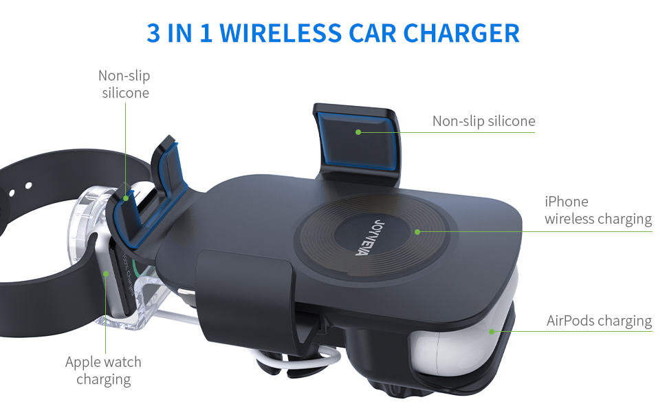 3 in 1 wireless car charger