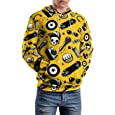 Hip-hop Background Men&#39;s Hoodies Long Sleeve Pullover Pockets Hooded Sweatshirt Unisex 2XL