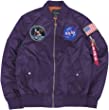 CORIRESHA Mens Apollo NASA Patches Slim Fit Bomber Jackets Windbreaker