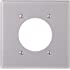 Leviton 4934 2-Gang Flush Mount 2.15 Inch Dia. Device Receptacle Wallplate, Standard Size, Steel, Device Mount, Aluminum