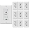 [10 Pack] WEBANG Self-Test GFCI Outlets, Tamper-Resistant and Weather-Resistant, GFCI Receptacle with LED Indicator, Decorative Wall Plates and Screws Included, 15 Amp/125 Volt, UL Listed, White