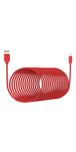 usb a to lighting cable red