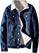 Springrain Men's Winter Sherpa Lined Denim Jacket Windbreaker Trucker Jacket