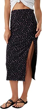 Free People Rosalie Mesh Midi Skirt Black Combo LG (Women's 12)