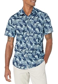 Men''s Slim-Fit Short-Sleeve Print Shirt