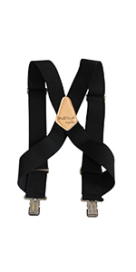 Side Clips Suspenders for Men Heavy Duty 